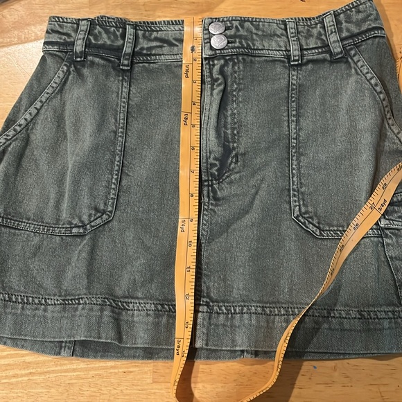 🛍️# 2379 NWT ROXY Cotton Green Jean Mini - Picture 7 of 10